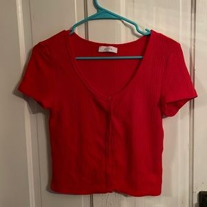 Elodie red crop sweater